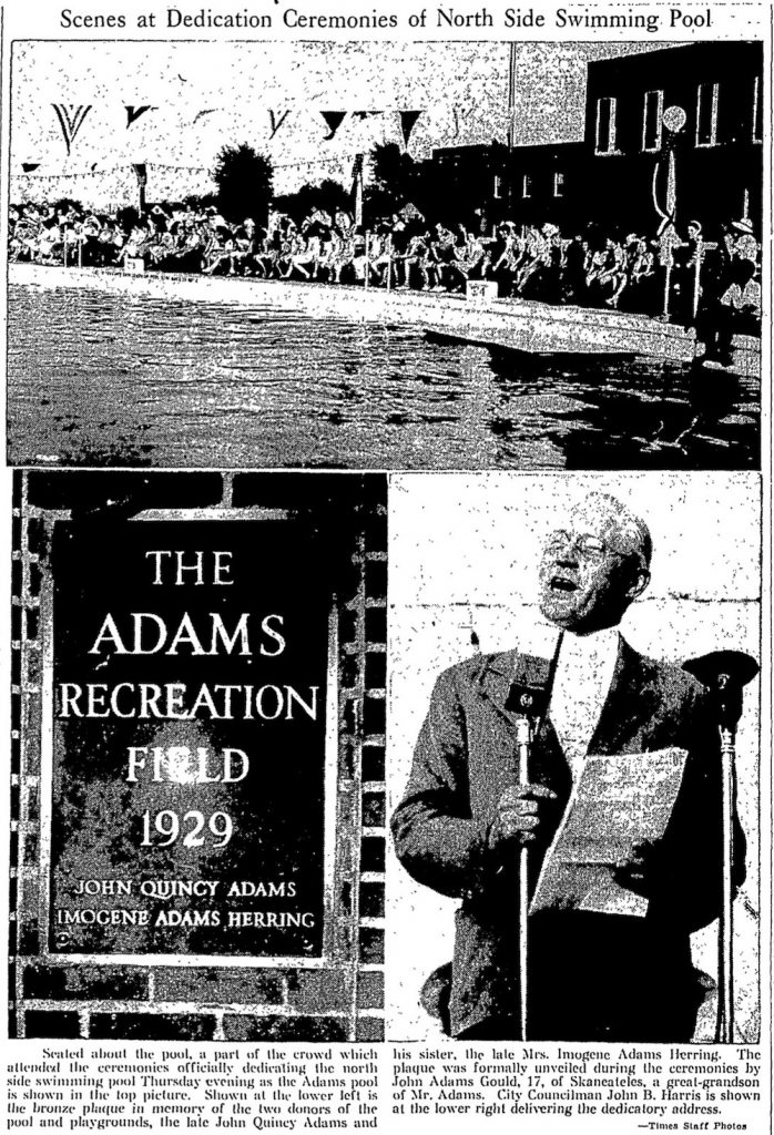 John Adams Pool dedication July 1941