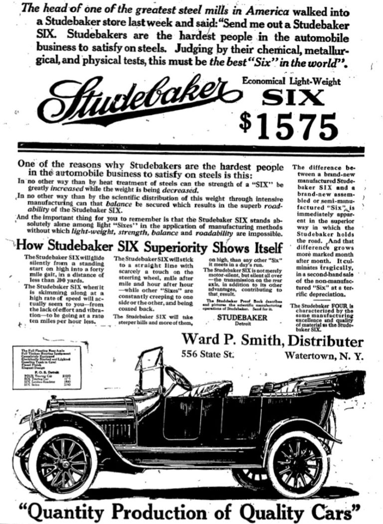 Ward P Smith Studebaker Motor Cars - 556 State St