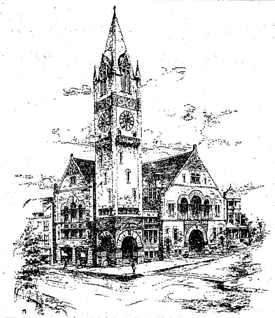 drawing of the proposed Church in 1890