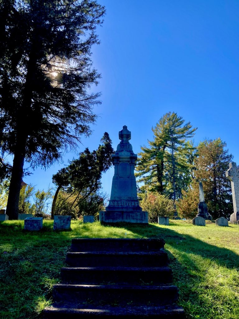 Stevens family monument at Brookside Cemetery