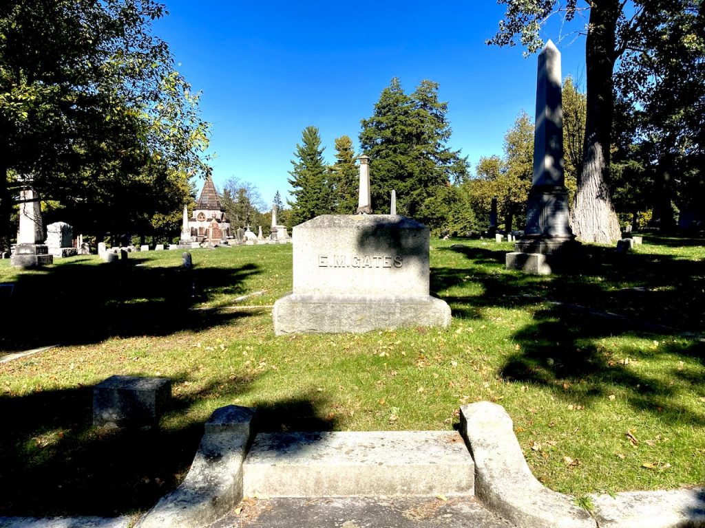 E. M. Gates grave at Brookside Cemetery