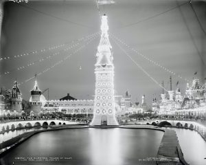 Electric Tower lit up at night Luna Park Coney Island 1903 -