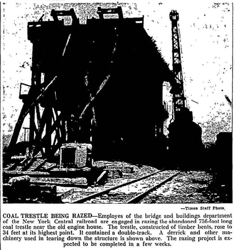 Pine Street RR Yard Coal Trestle (1919 - 1952)