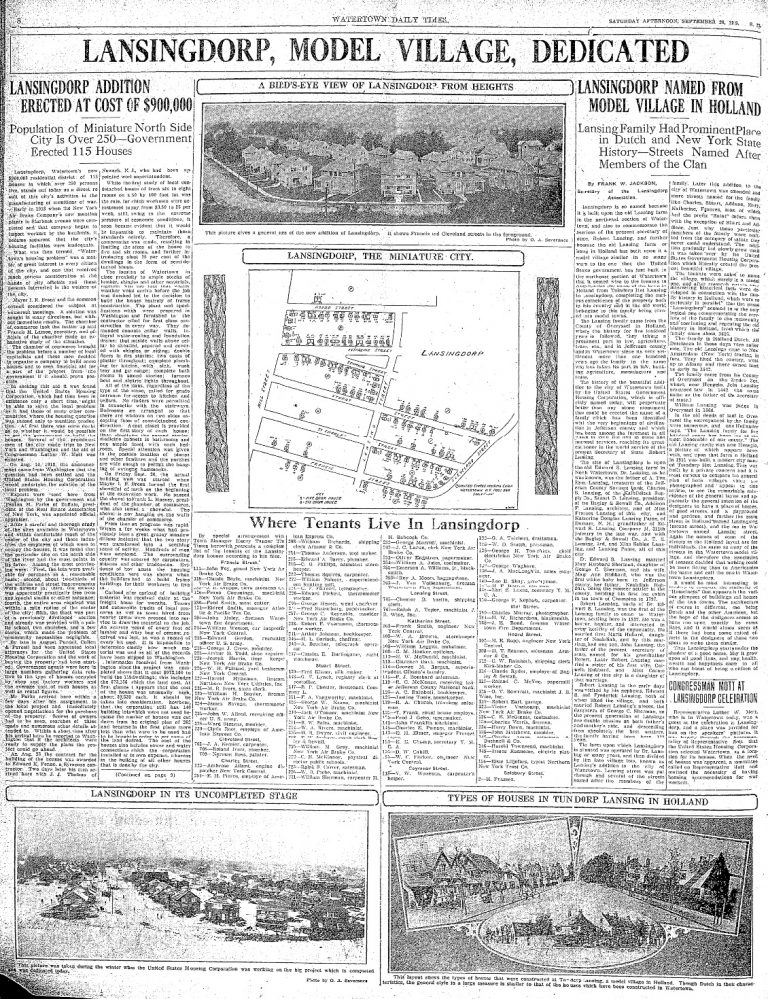 Lansingdorp - World War 1 North Side Community Est. 1918