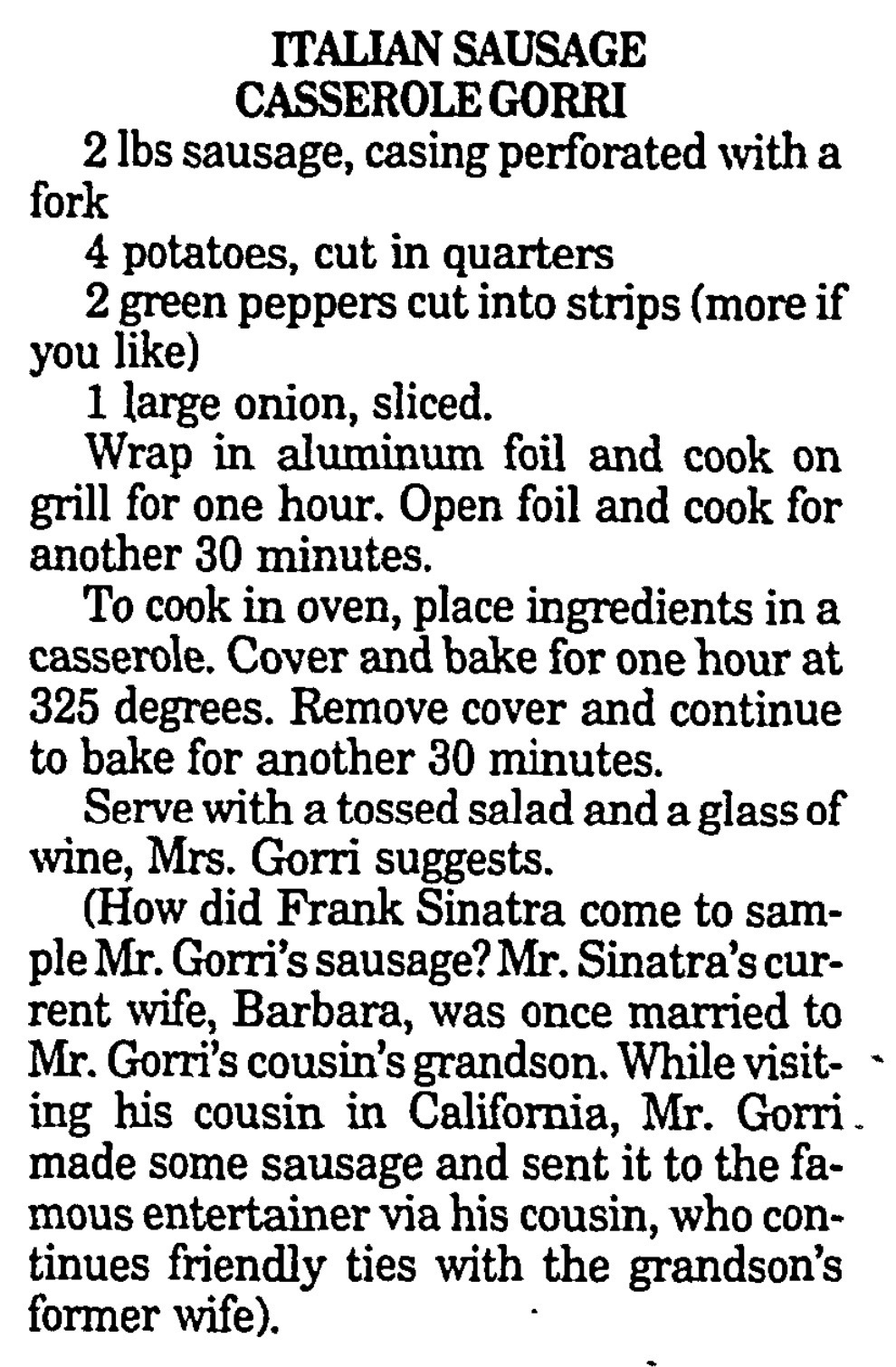 Recipe Gorri's Market