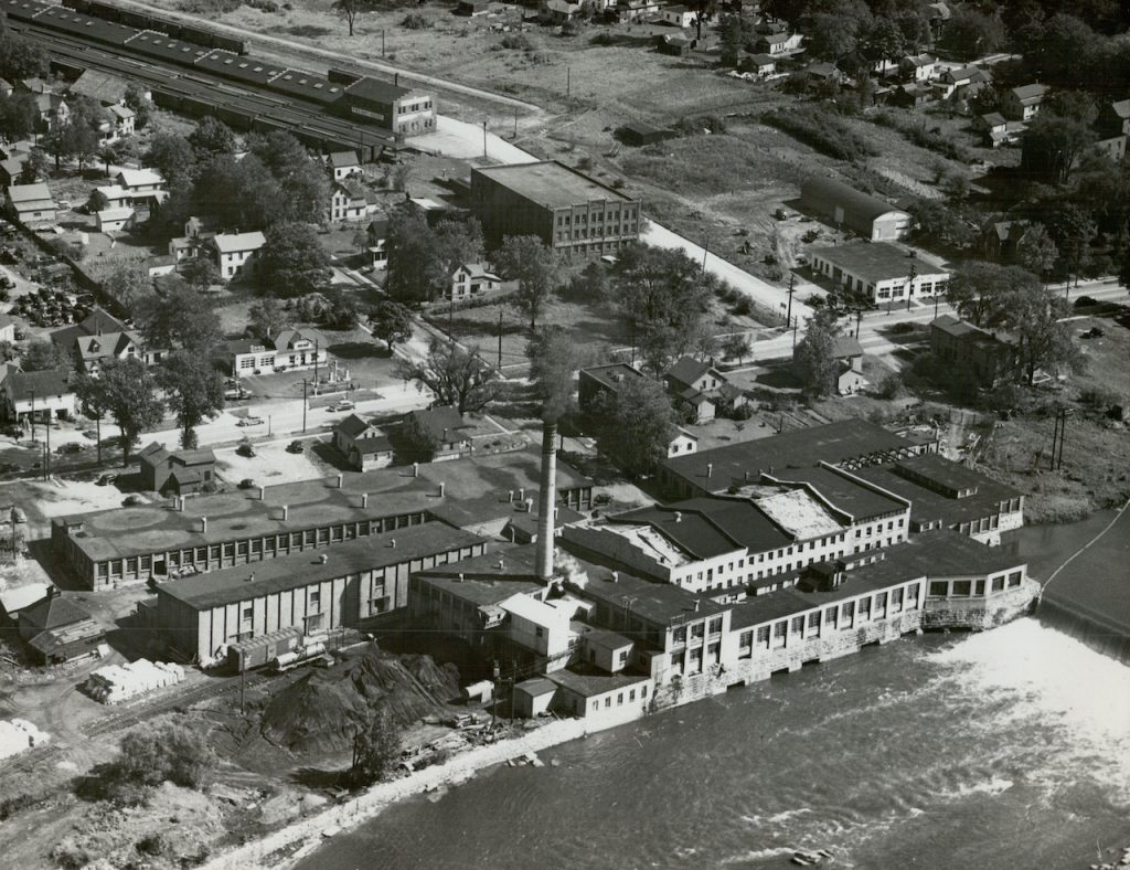Aerial view of the Taggart Paper Mill