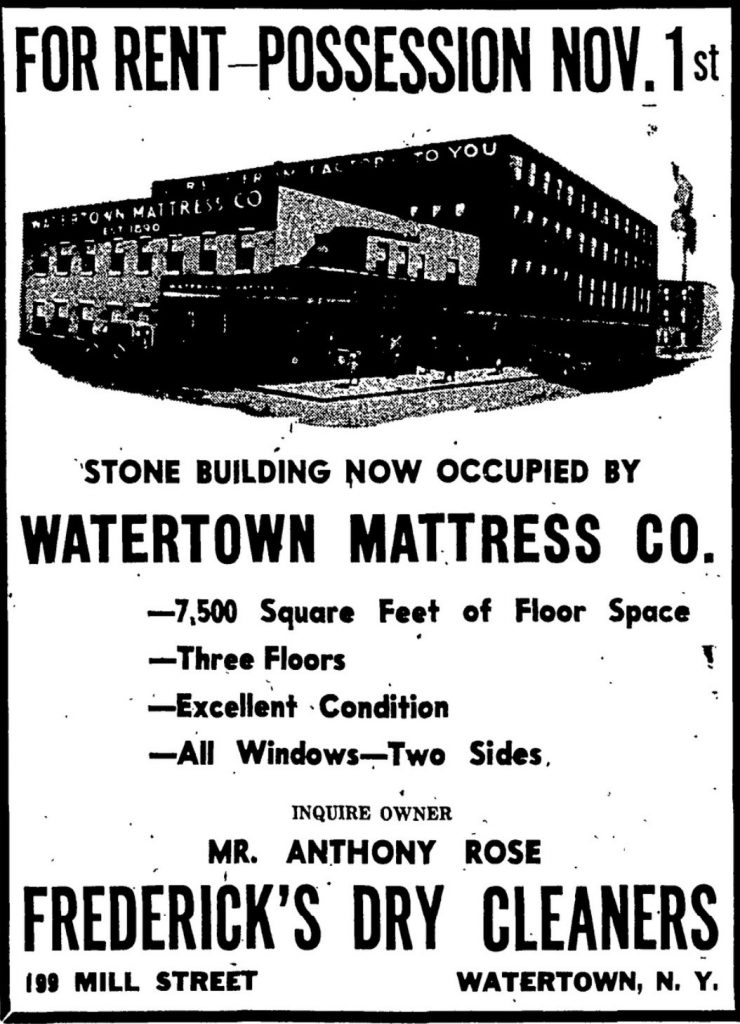 Watertown Mattress Co. 1952
