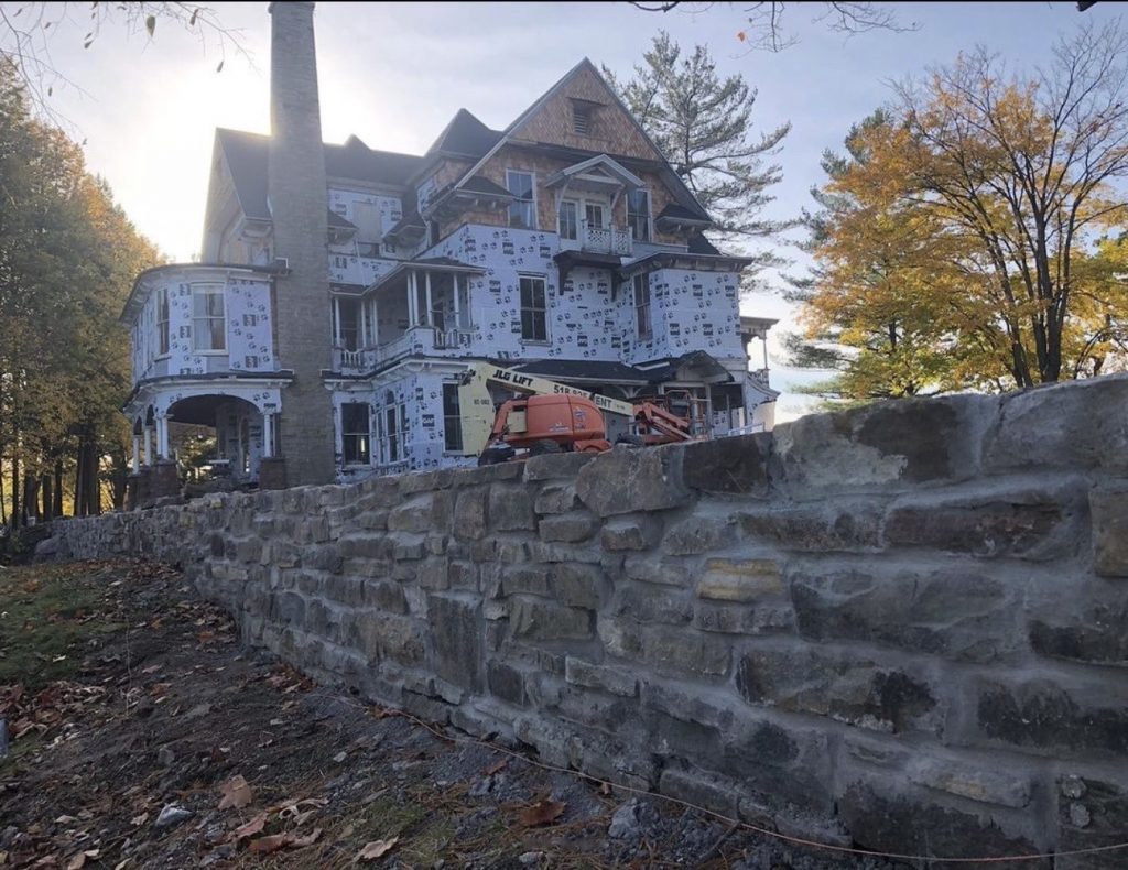 New stone work on Sport Island