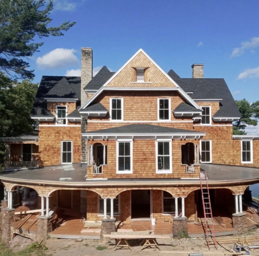 The main house, front and center on Sport Island