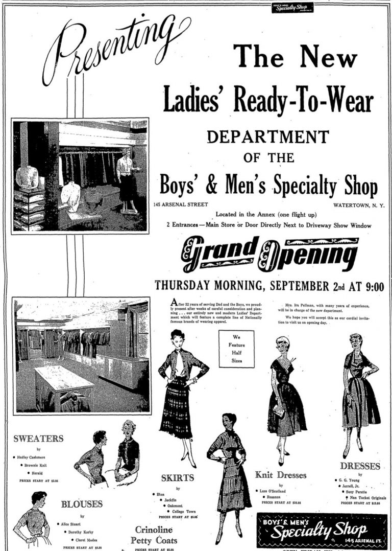Boys' and Men's Specialty Shop (1922 - 1990)