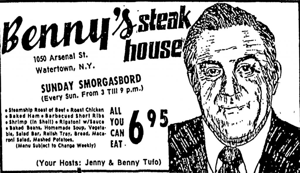 Benny's Steak House Advertisement