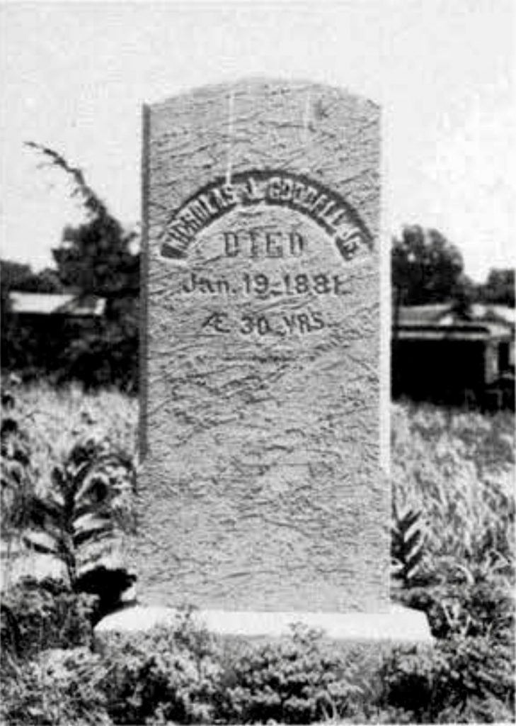 Nick Goodall tombstone in Arsenal Street Cemetery