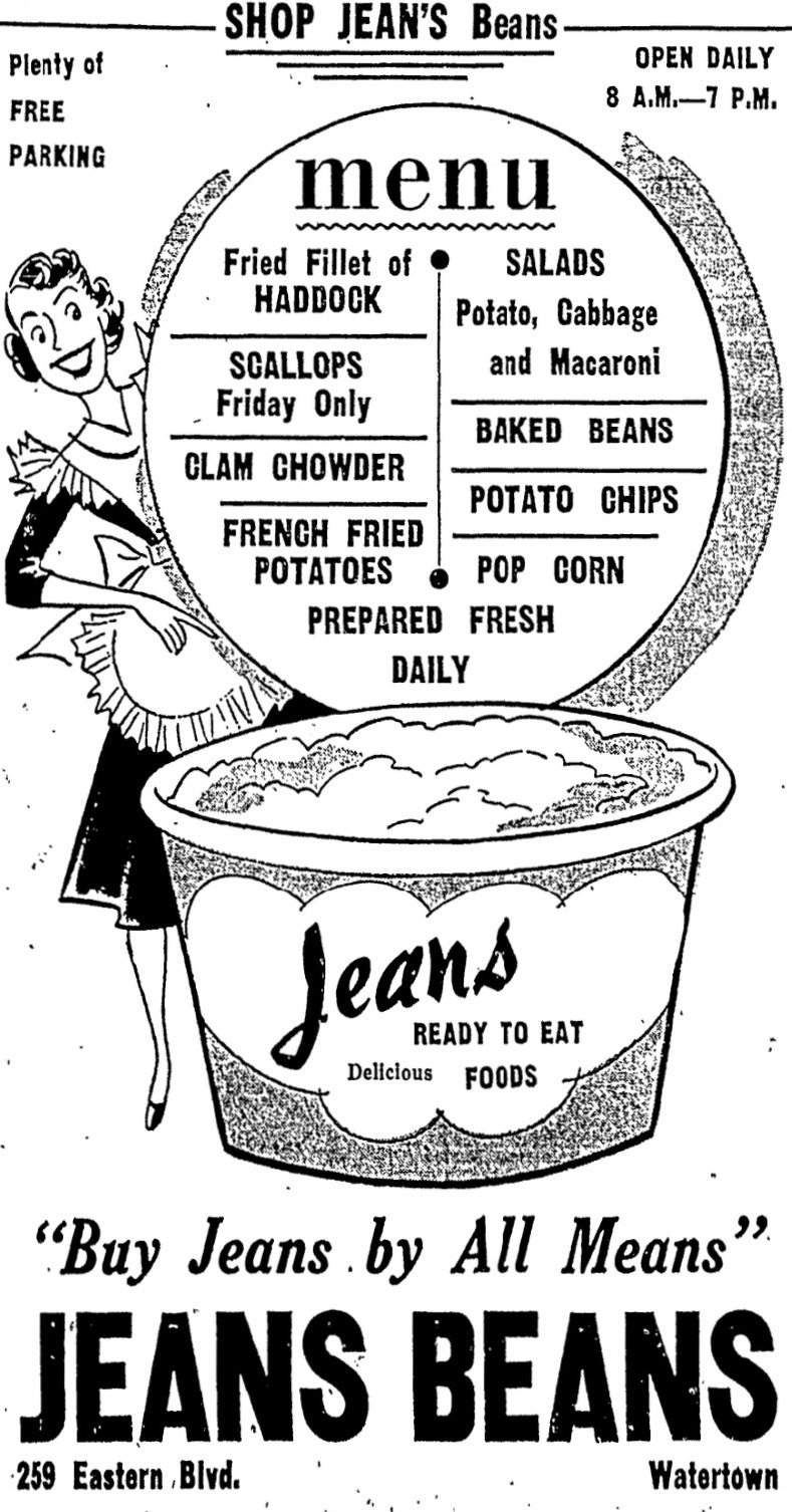 Advertisement for Jean's Beans