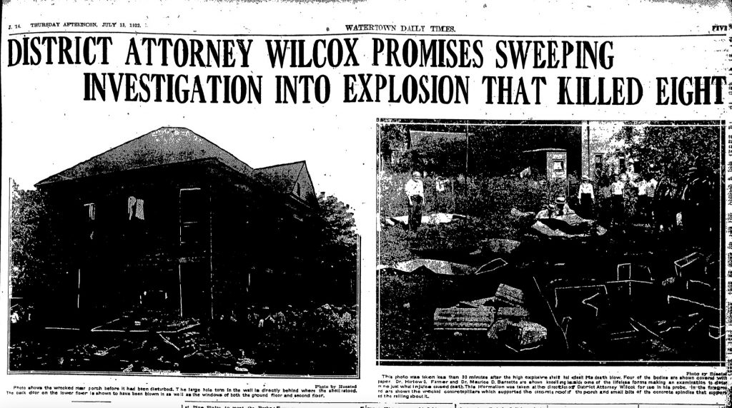 Watertown Daily Times Headline July 13, 1922