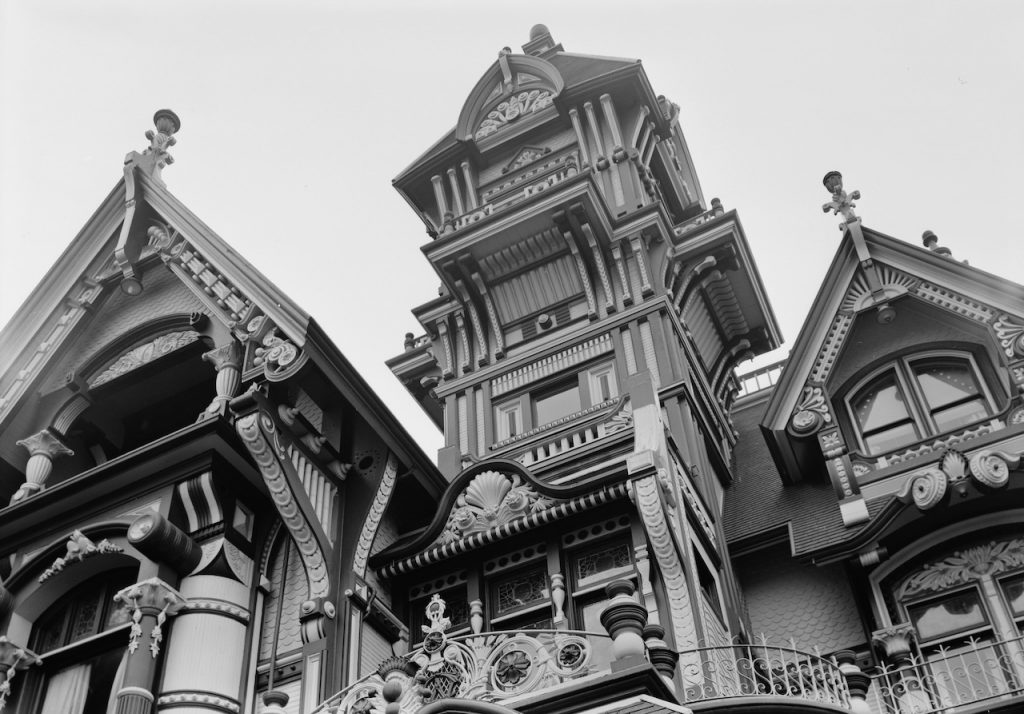 Close up of Carson Mansion Exterior