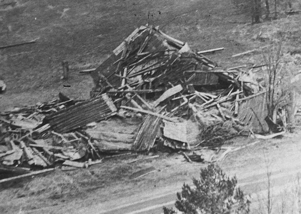 Boonvile Tornado May 2, 1983 - Zeigler's barn on Pfender Rd.