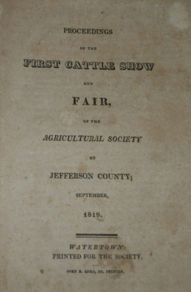 First Cattle Show 1818