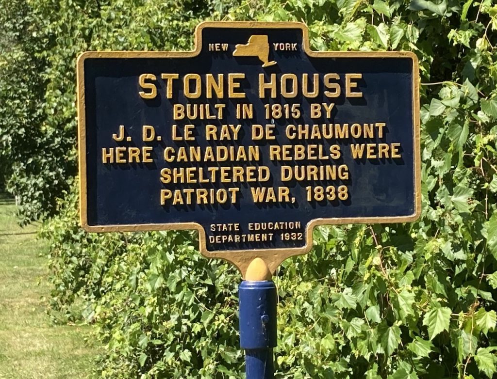 The New York State Historical Marker For the Stone House In Cape Vincent