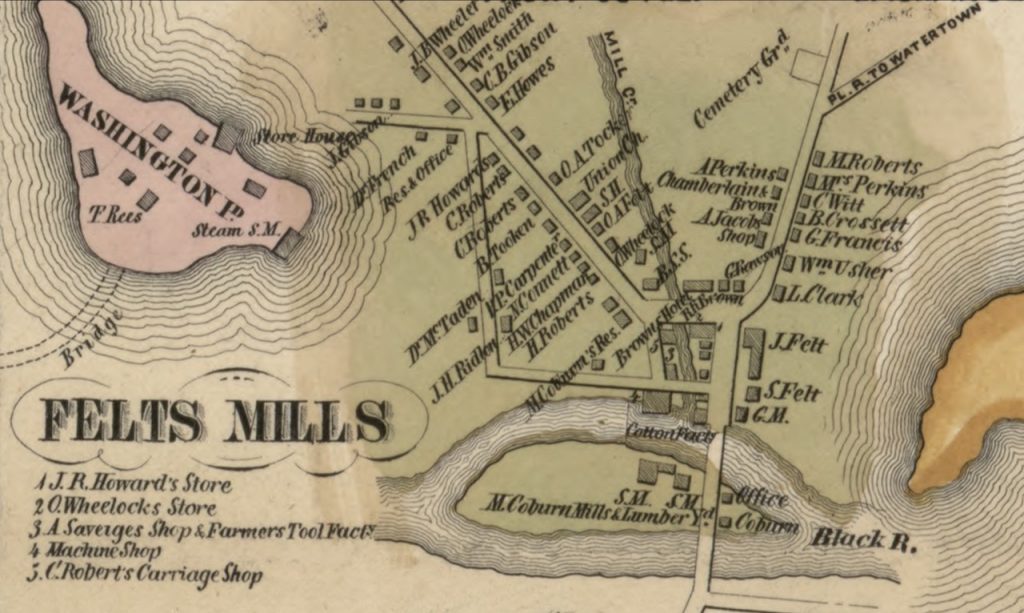 Haunting in Felts Mills: 1855 Map of Felts Mills