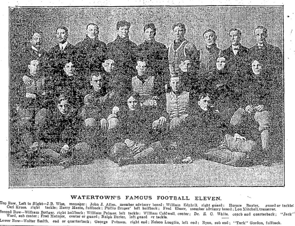 The 1903 Watertown Red & Black Team that played in the World Series of Football.