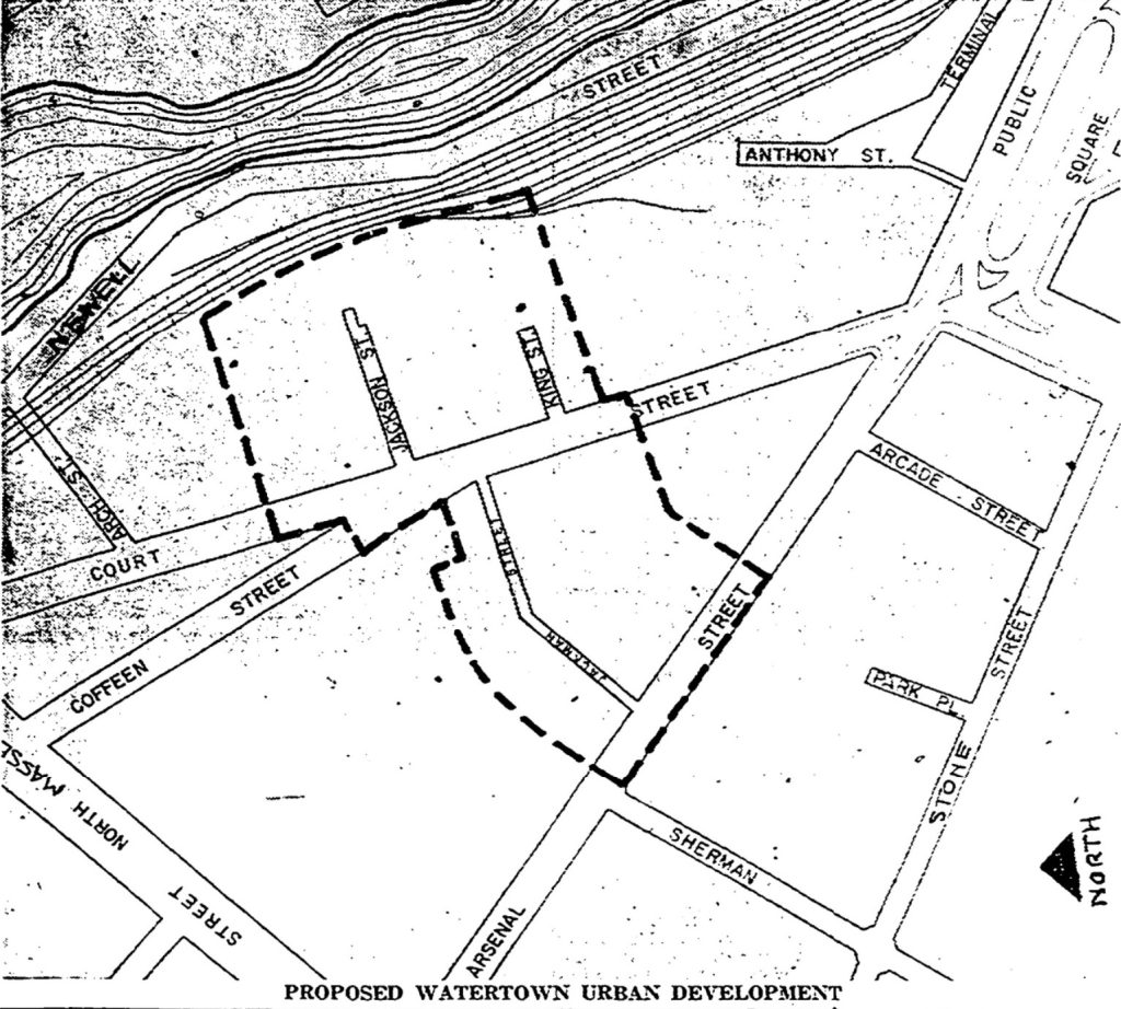 Original Proposed Location For the Watertown Urban Renewal Project