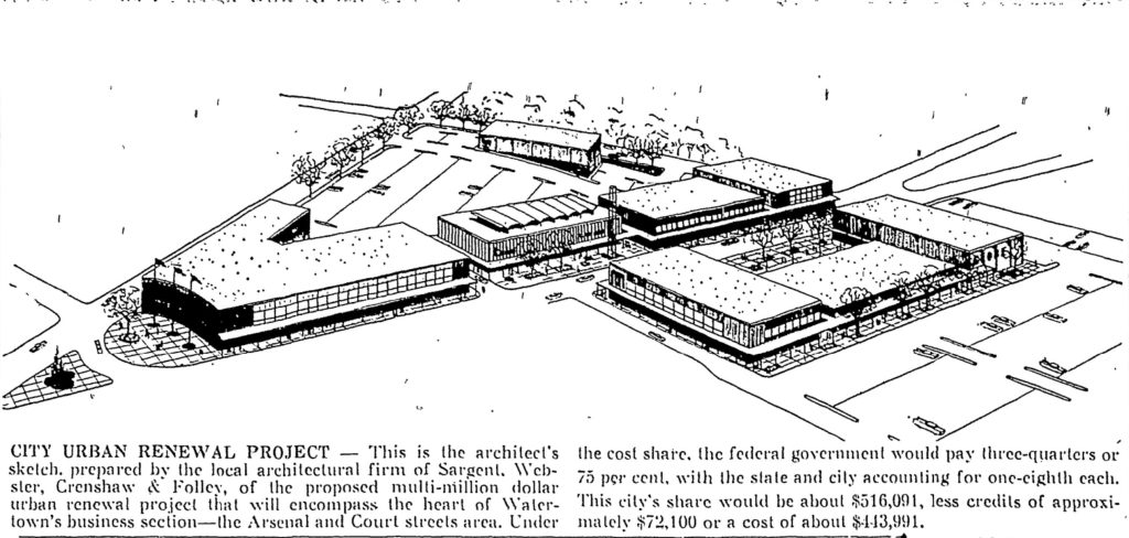 Sargent, Webster, Crenshaw & Folley proposed rendering for Watertown Urban Renewal