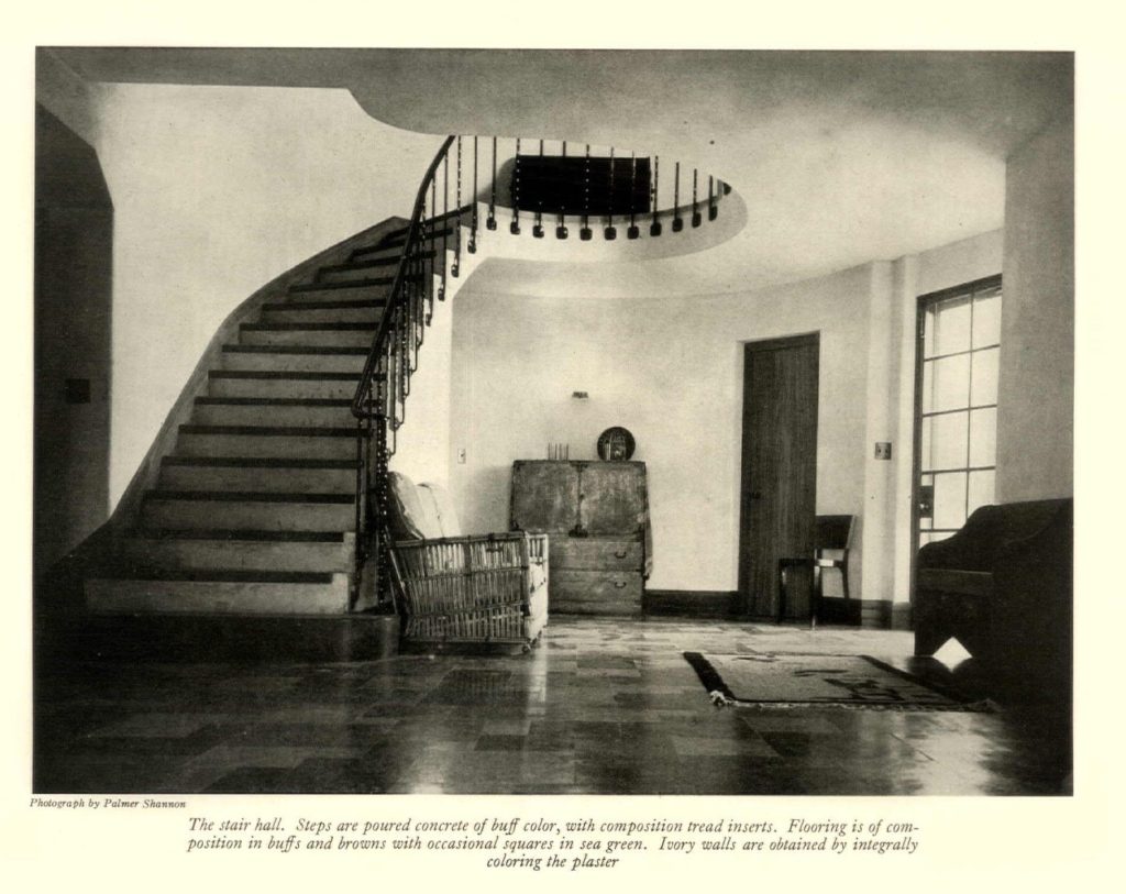 The hall with the winding staircase - Sherman Pratt Summer Home