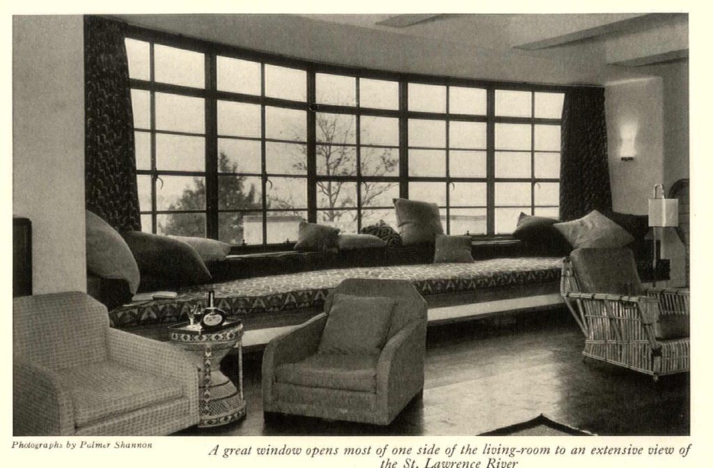 The living room and view of the St. Lawrence - Sherman Pratt Summer Home
