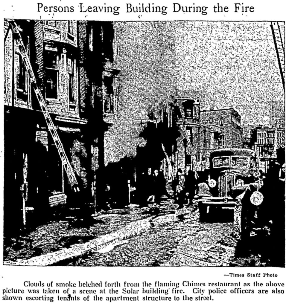 1940 Fire at Chimes Cafe