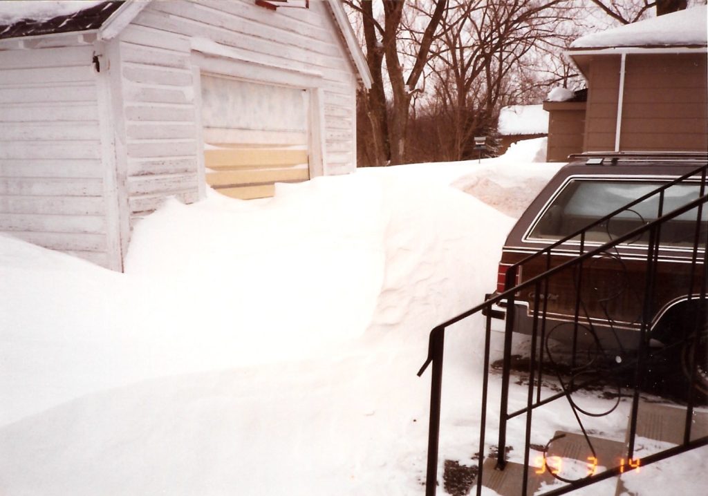 Blizzard of 1993 Snow drifts