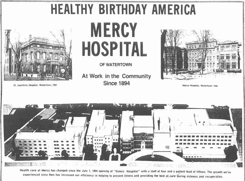Mercy Hospital celebrating the Bicentennial in 1976
