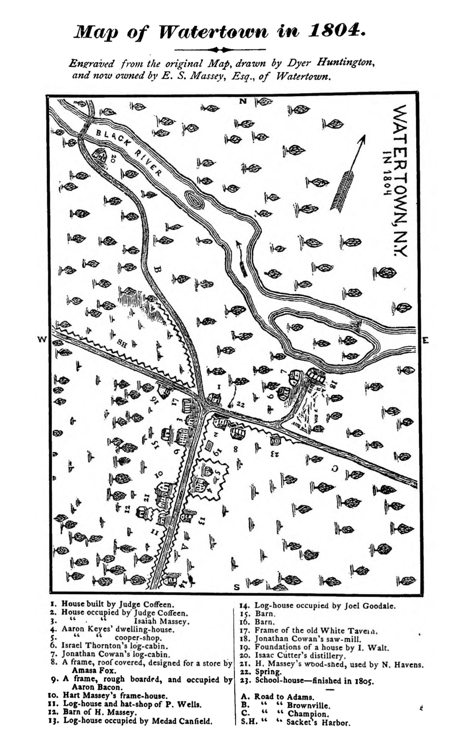 Map of Early Watertown 1804