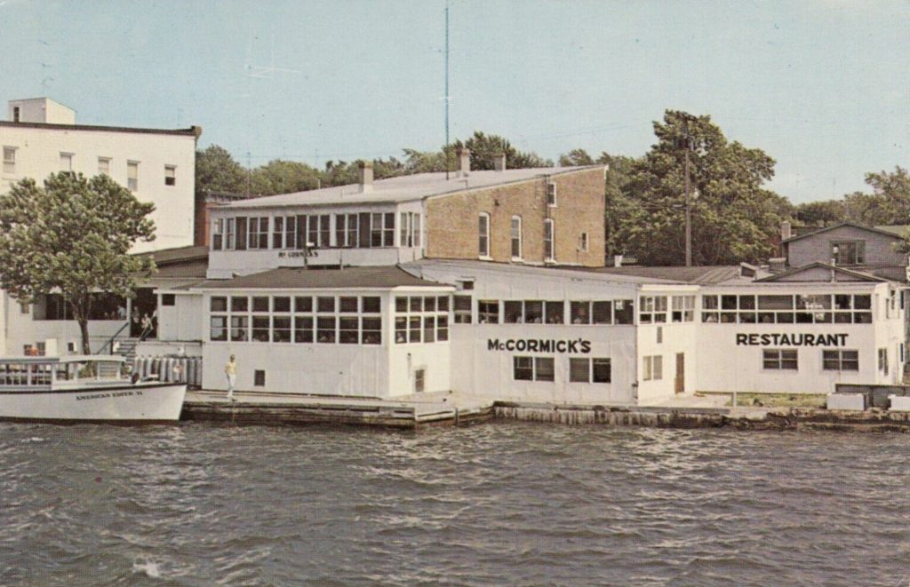 McCormick's Restaurant, as seen from the river. 