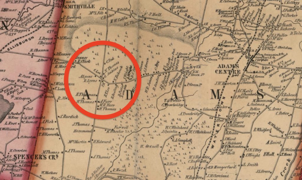 1855 map of part of Jefferson County