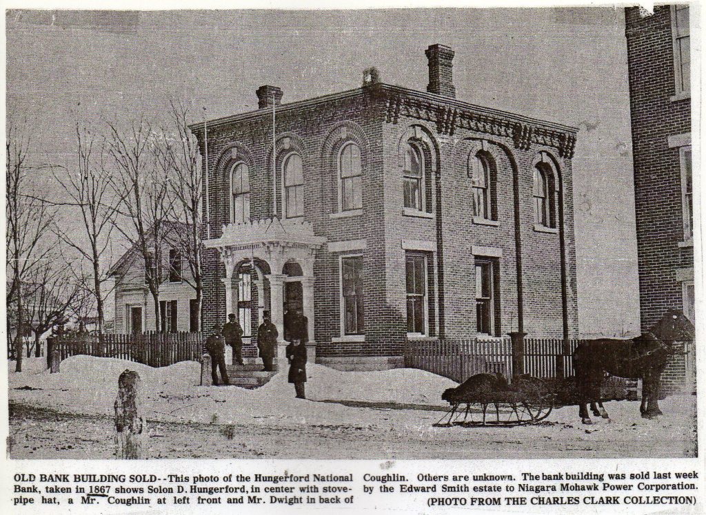 1867 Solon Dexter in front of his bank 